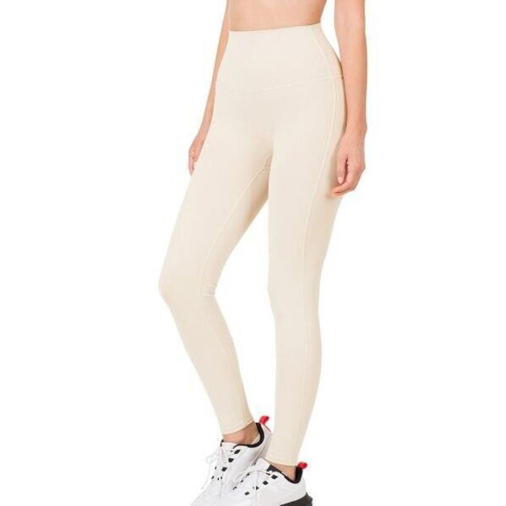 Lydiane Sand Beige Wide Waistband Leggings Size S